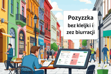 Osoba wypełniająca formularz pożyczkowy online na laptopie, symbolizująca szybki i prosty proces uzyskania pożyczki bez kolejek i biurokracji.