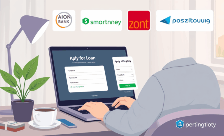 Grafika przedstawiająca cyfrowe pożyczki online dostępne na platformach finansowych.