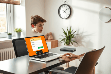 Osoba korzystająca z laptopa do uzyskania kredytu online w 5 minut