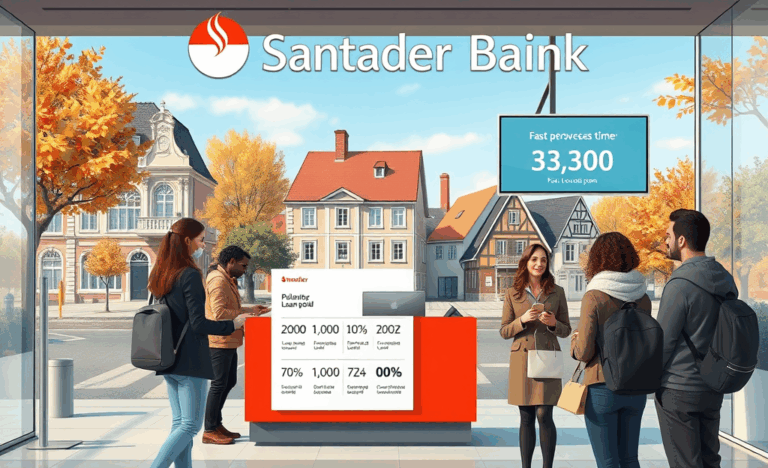 Grafika przedstawiająca proces uzyskiwania kredytu osobistego w Santander Bank
