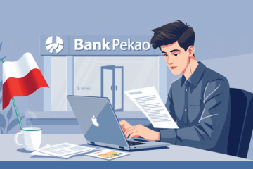 Ilustracja osoby składającej wniosek o kredyt w Banku Pekao SA