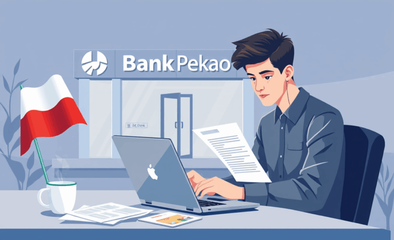 Ilustracja osoby składającej wniosek o kredyt w Banku Pekao SA