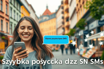 Aplikacja i telefon komórkowy używane do szybkiej pożyczki przez SMS